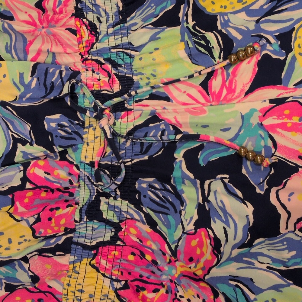 Lilly Pulitzer Tala Romper Women's Medium Navy Capri Soleil - Picture 3 of 7